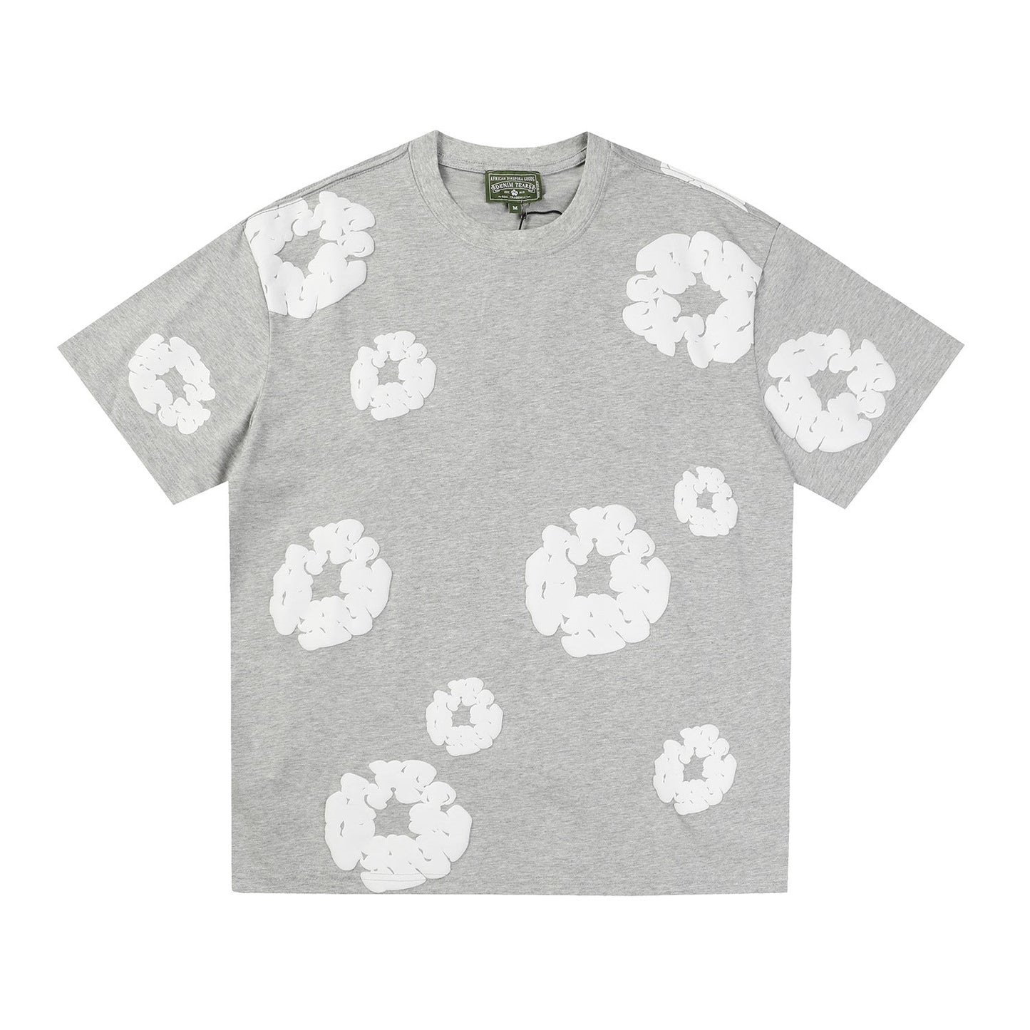 Denim Tears Outfit:T-shirt/Shorts (Separate Purchase Options) Puff Print Short Sleeve T-shirt Loose Couple Shorts Suit